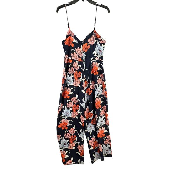 Gypsies & Moondust Jumpsuit XL Navy Blue Floral Lace Up Wide Leg Boho Resort NEW - Picture 5 of 16